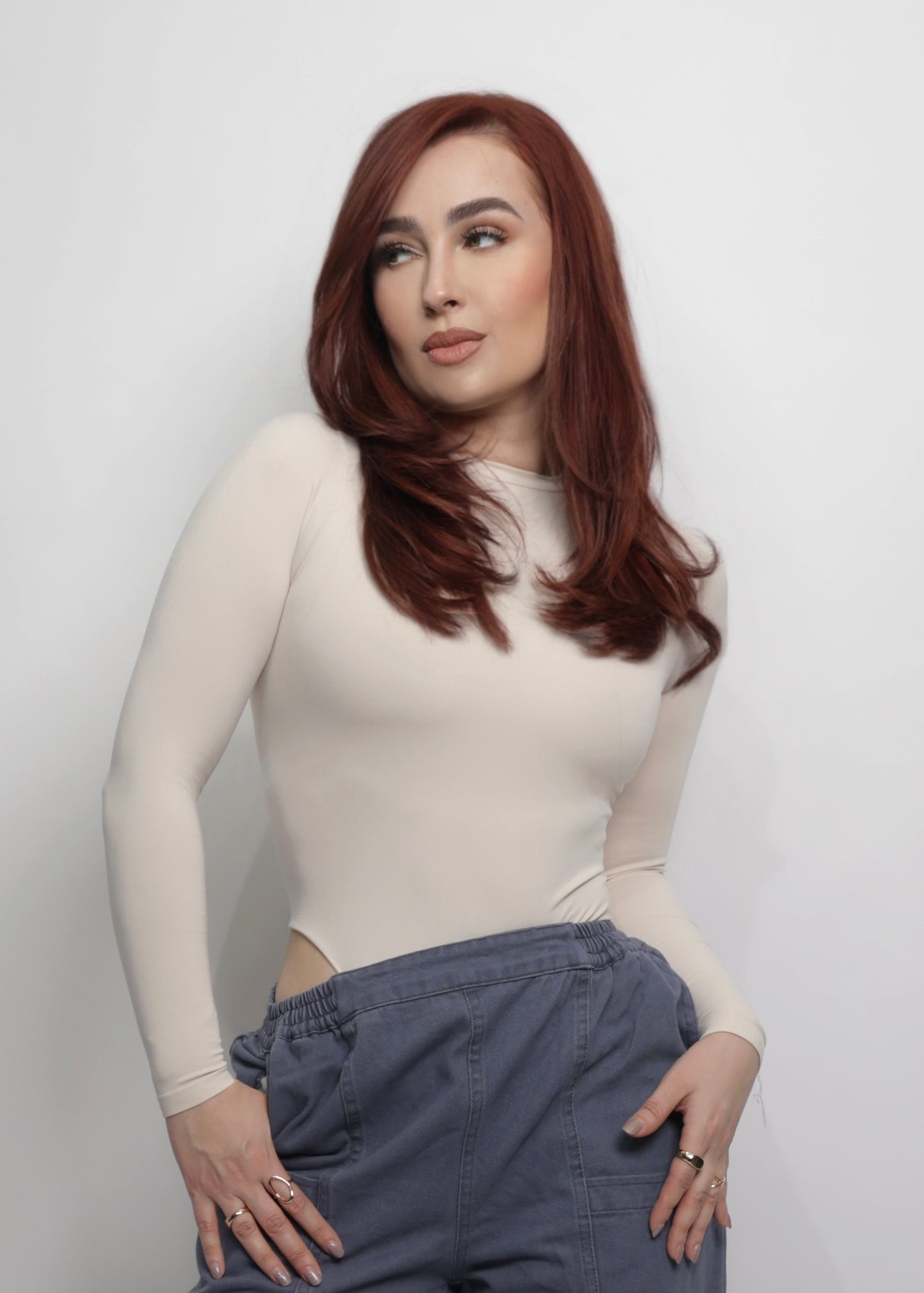 Long Sleeve Bodysuit (Bone)