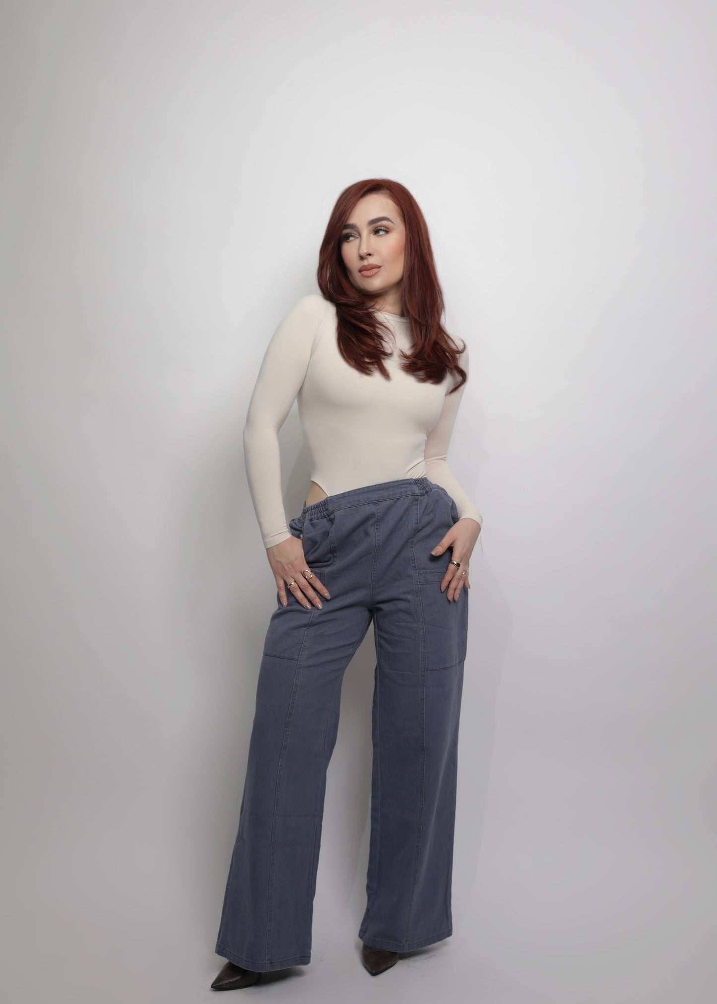 Denim Cargo Pants