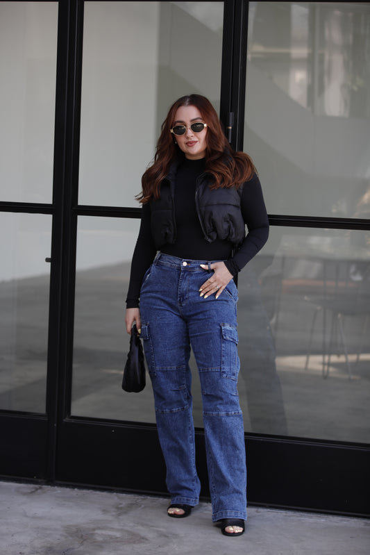 Dark Blue Cargo Jeans
