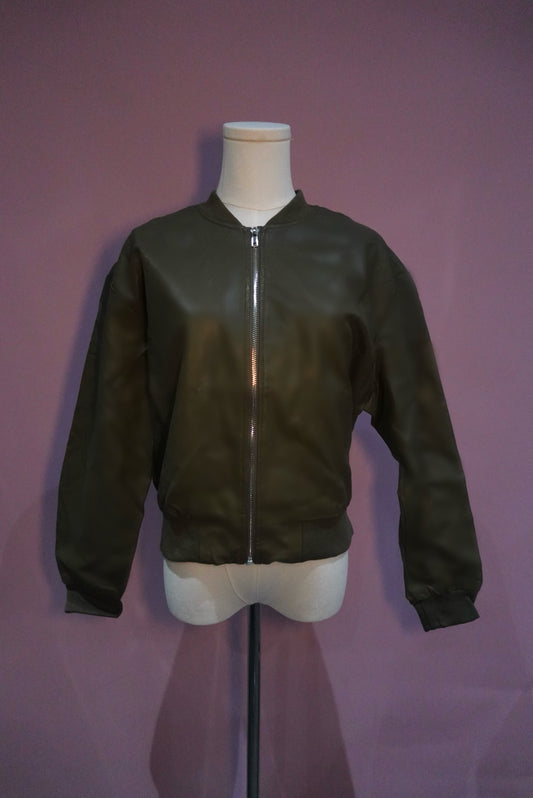 Olive Faux Leather Jacket