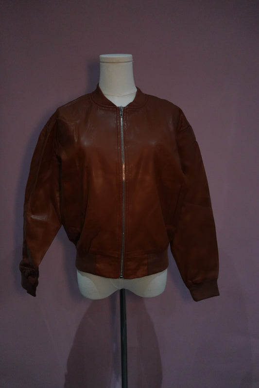 Camel Faux Leather Jacket